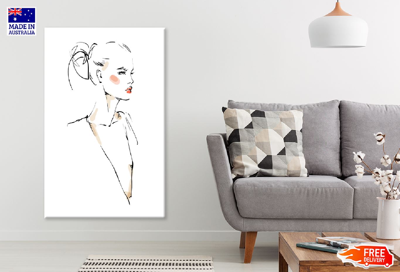 Young Woman Portrait Illustration Print 100% Australian Made