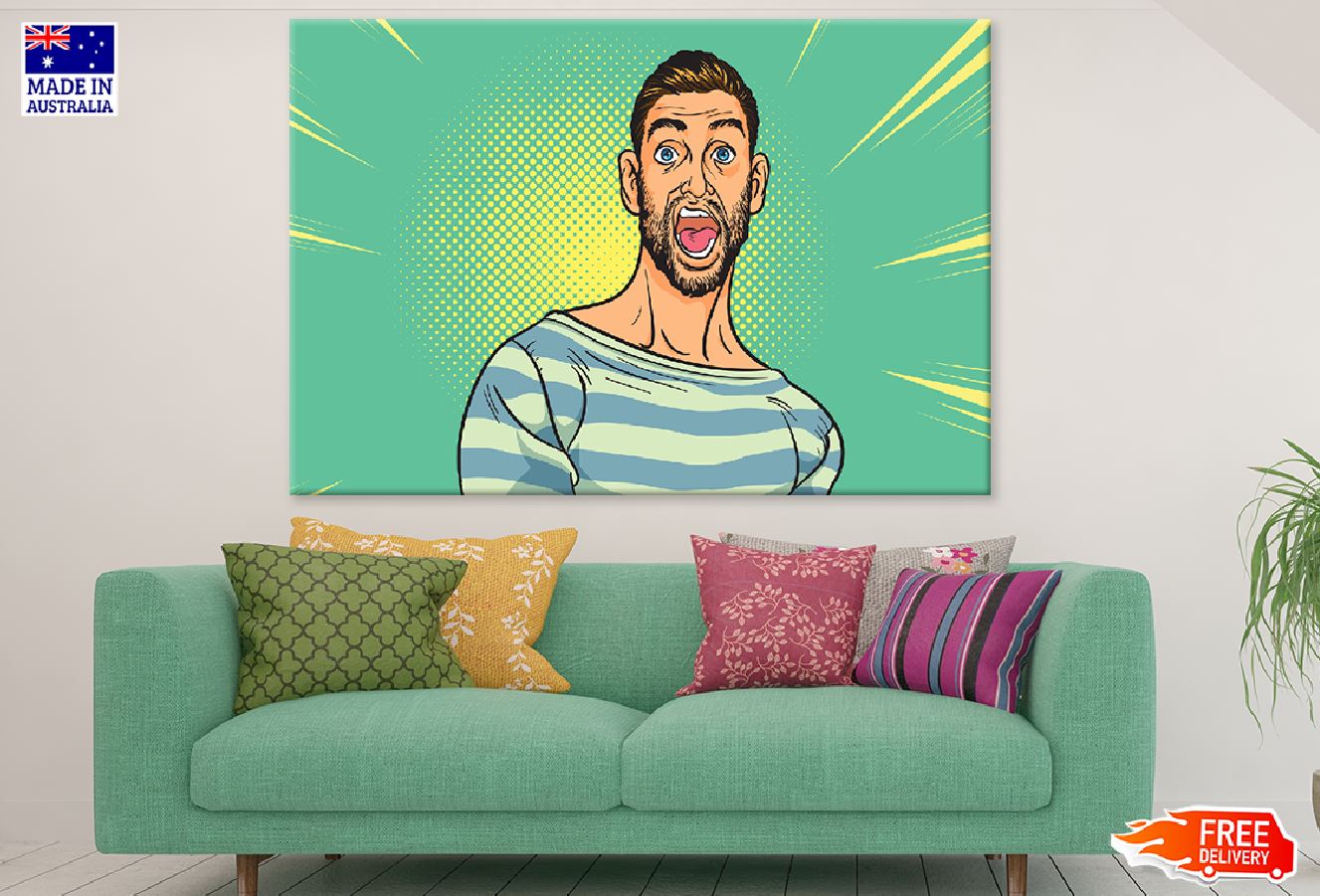 Screaming Man Vector Design Print 100% Australian Made