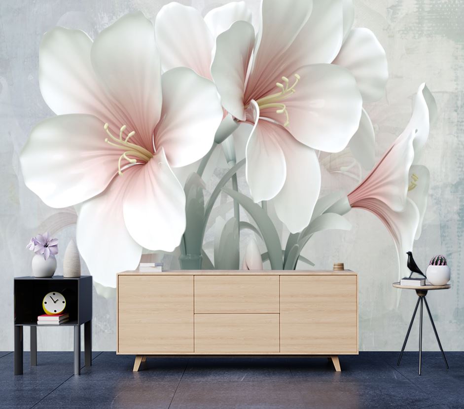 Wallpaper Murals Peel and Stick Removable Colorful Flower Design High Quality