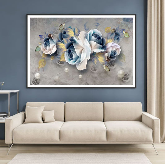 Flowers Abstract 3D Design Home Decor Premium Quality Poster Print Choose Your Sizes