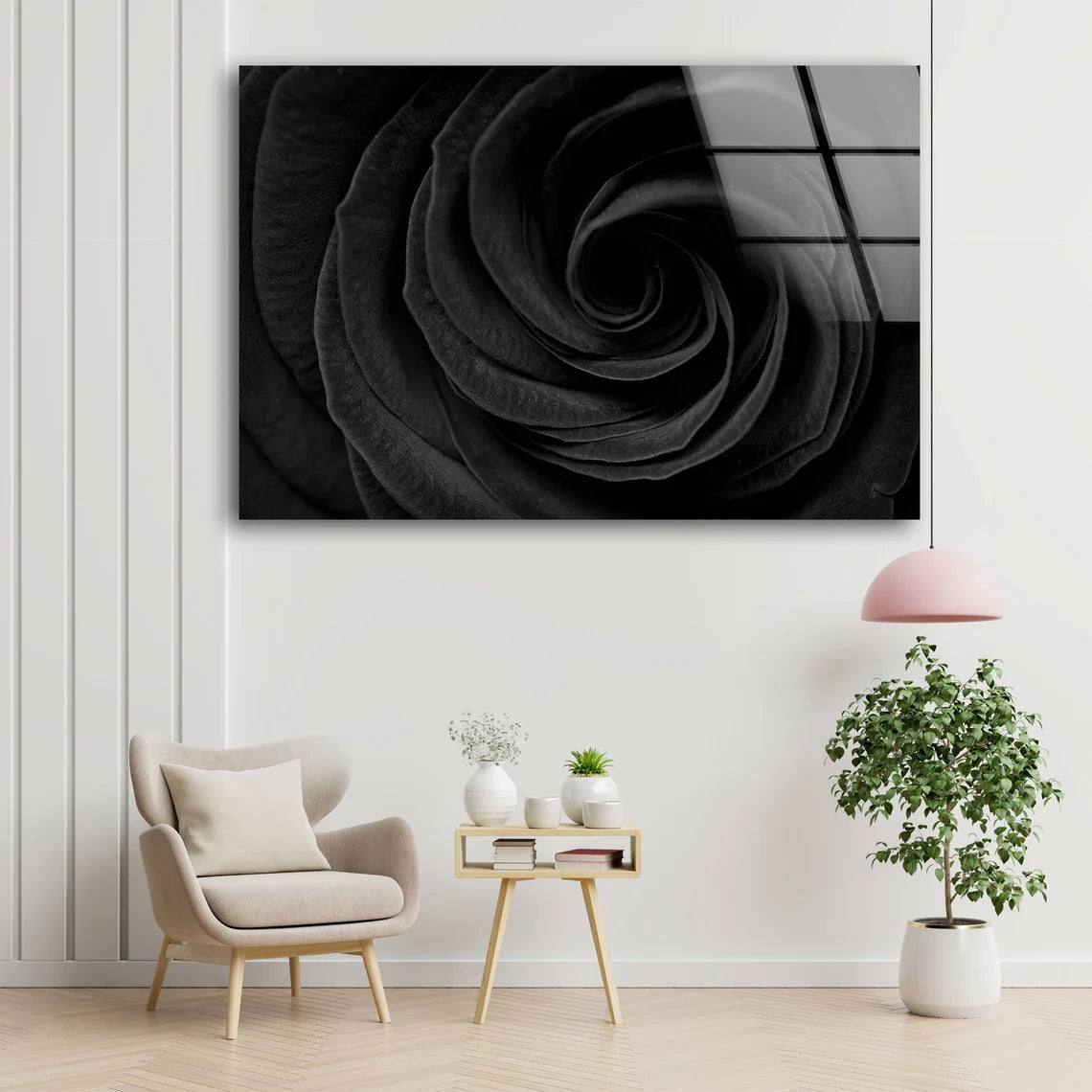 Black Flower Closeup Photograph Acrylic Glass Print Tempered Glass Wall Art 100% Made in Australia Ready to Hang