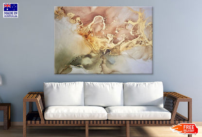 Brown Gold & Green Abstract Design Print 100% Australian Made