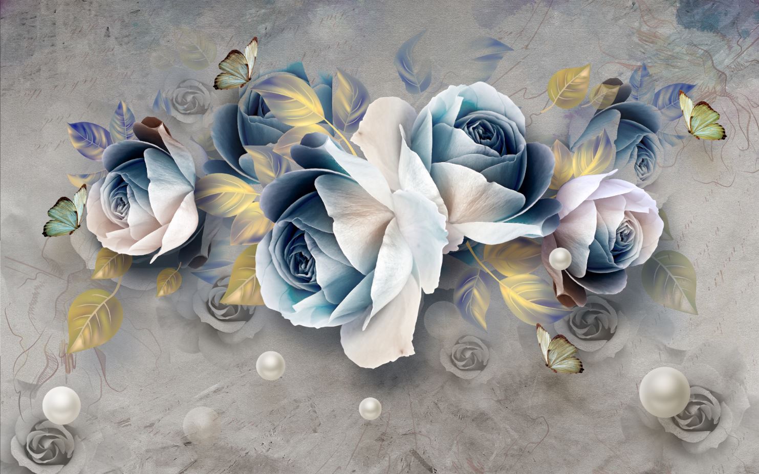 Flowers Abstract 3D Design Home Decor Premium Quality Poster Print Choose Your Sizes
