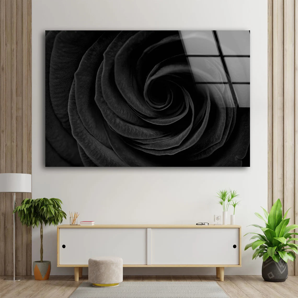 Black Flower Closeup Photograph Acrylic Glass Print Tempered Glass Wall Art 100% Made in Australia Ready to Hang