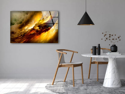 Orange Gold & Brown Abstract Cloud Design Acrylic Glass Print Tempered Glass Wall Art 100% Made in Australia Ready to Hang