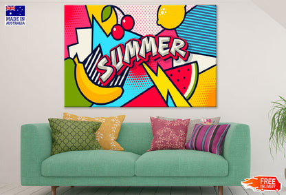 Summer Quote & Fruits Vector Art Print 100% Australian Made