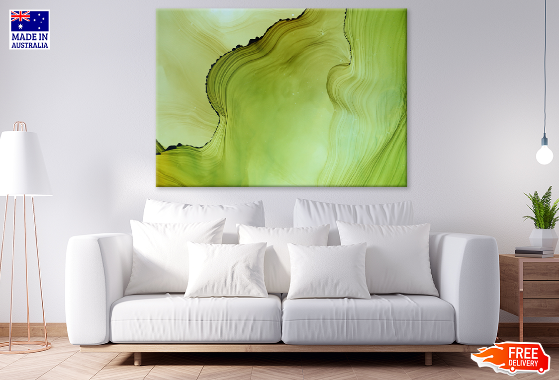 Green & White Abstract Design Print 100% Australian Made