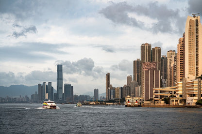 Victoria Harbour Sea Ship & Cityscape, Hong Kong Photograph Print 100% Australian Made
