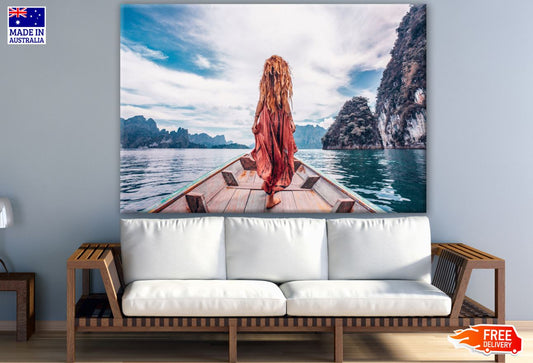 Girl on Boat Photograph Print 100% Australian Made Photograph Print 100% Australian Made