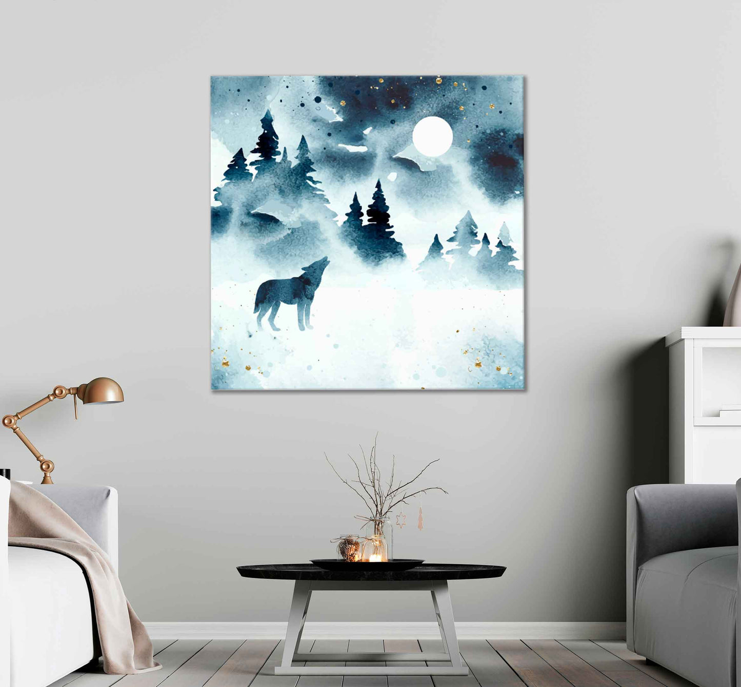 Square Canvas Forest & Animal Watercolor Vector High Quality Print 100% Australian Made