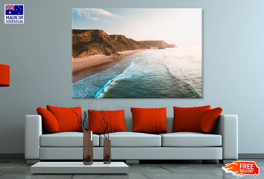 Ocean Rocky Cliffs Sky Scenery View Photograph Print 100% Australian Made