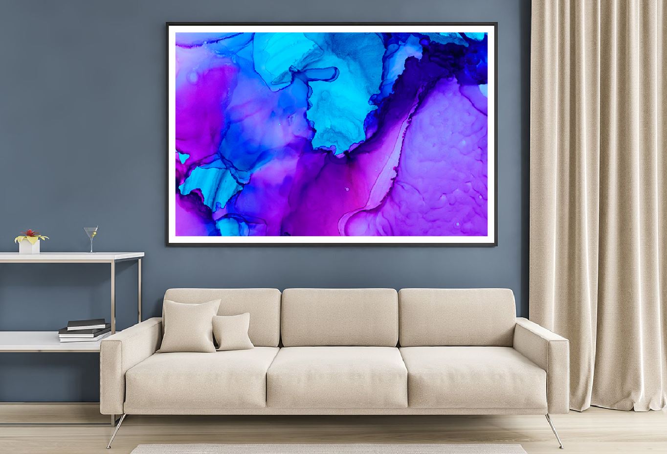Purple & Blue Abstract Design Home Decor Premium Quality Poster Print Choose Your Sizes