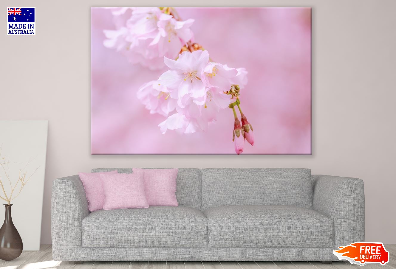 Pink Blossom Flowers Closeup Photograph Print 100% Australian Made