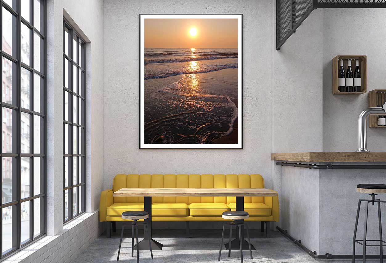 Sea Waves Near Sea Sand Sunset View Photograph Home Decor Premium Quality Poster Print Choose Your Sizes