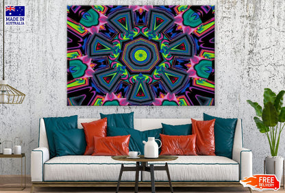 Pink Green & Blue Trippy Abstract Design Print 100% Australian Made
