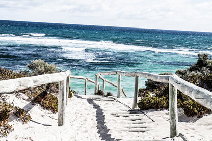 Wallpaper Murals Peel and Stick Removable Beach & Wooden Path High Quality