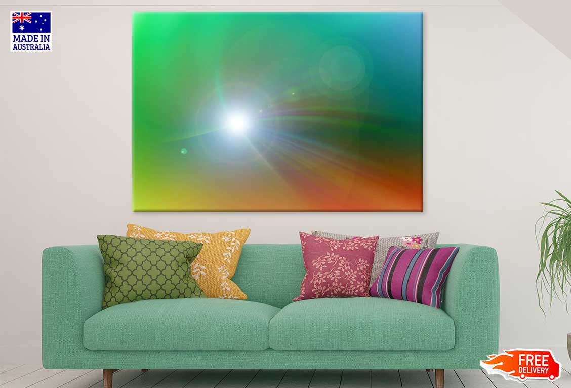 Green Yellow & Red Digital Abstract Design Print 100% Australian Made