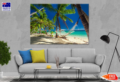 Hammock Near Fiji Island Beach View Photograph Print 100% Australian Made