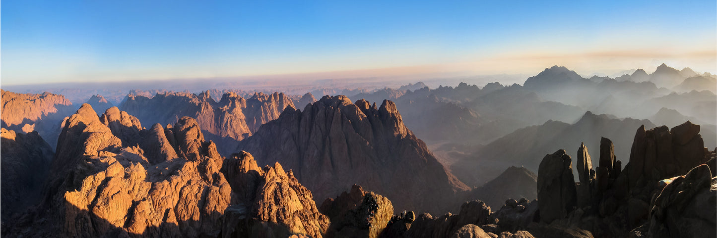 Panoramic Canvas Sinai Mountains View Photograph in Egypt High Quality 100% Australian Made Wall Canvas Print Ready to Hang