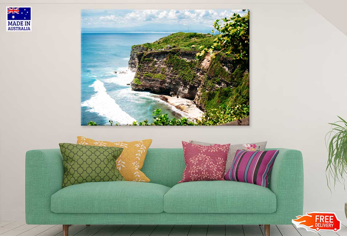 Cliff Near Pura Luhur Uluwatu Sea Photograph Print 100% Australian Made