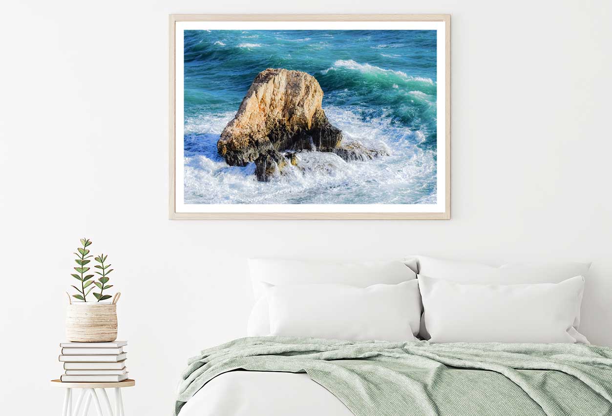 Sea Wave Small Rock Beach View Photograph Home Decor Premium Quality Poster Print Choose Your Sizes