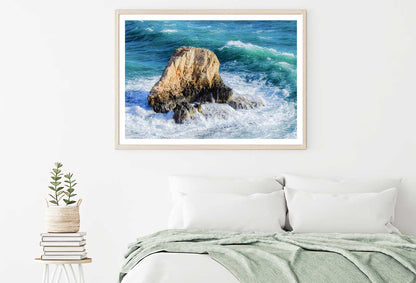 Sea Wave Small Rock Beach View Photograph Home Decor Premium Quality Poster Print Choose Your Sizes