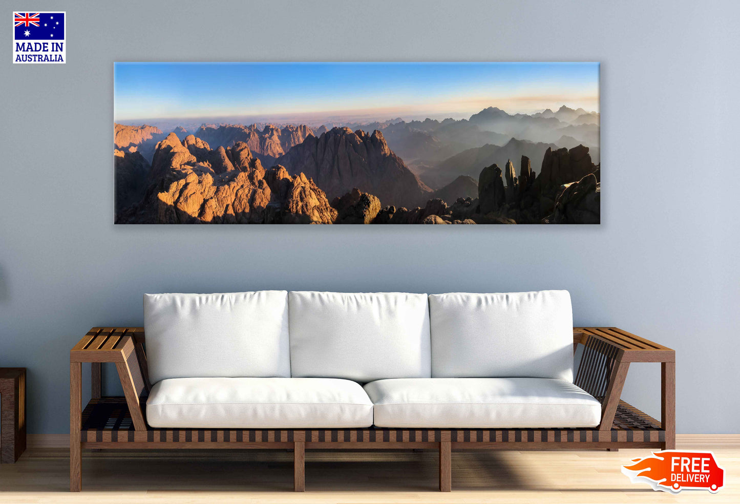 Panoramic Canvas Sinai Mountains View Photograph in Egypt High Quality 100% Australian Made Wall Canvas Print Ready to Hang