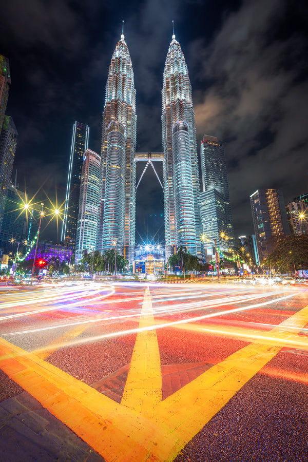 Kuala Lumpur Twin Tower Night View Print 100% Australian Made