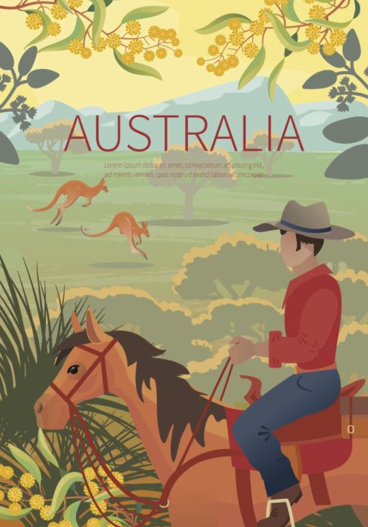Horse & Cowboy Vector Art Design Home Decor Premium Quality Poster Print Choose Your Sizes