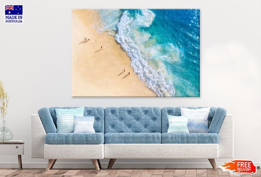 People on Nusa Penida Sea Aerial View Photograph Print 100% Australian Made