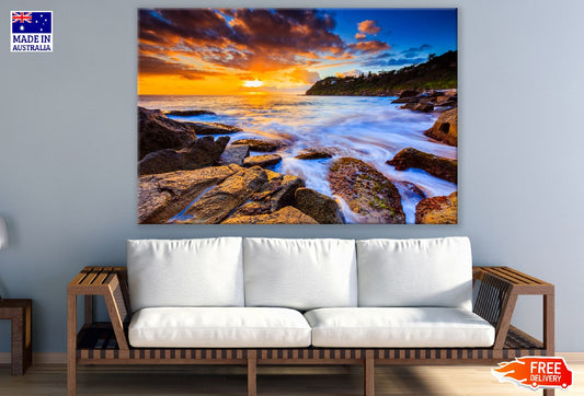 Sea & Rocks Sunset Photograph Print 100% Australian Made
