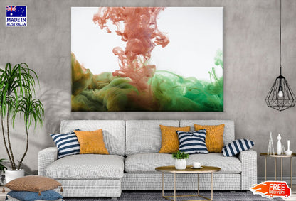 Green Orange Smoke Abstract Design Print 100% Australian Made