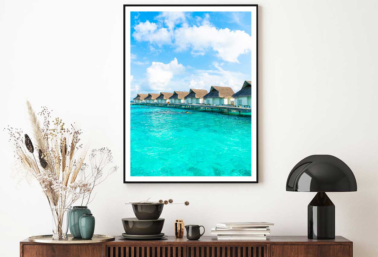 Maldives Resort Hotel Island Sea Photograph Home Decor Premium Quality Poster Print Choose Your Sizes
