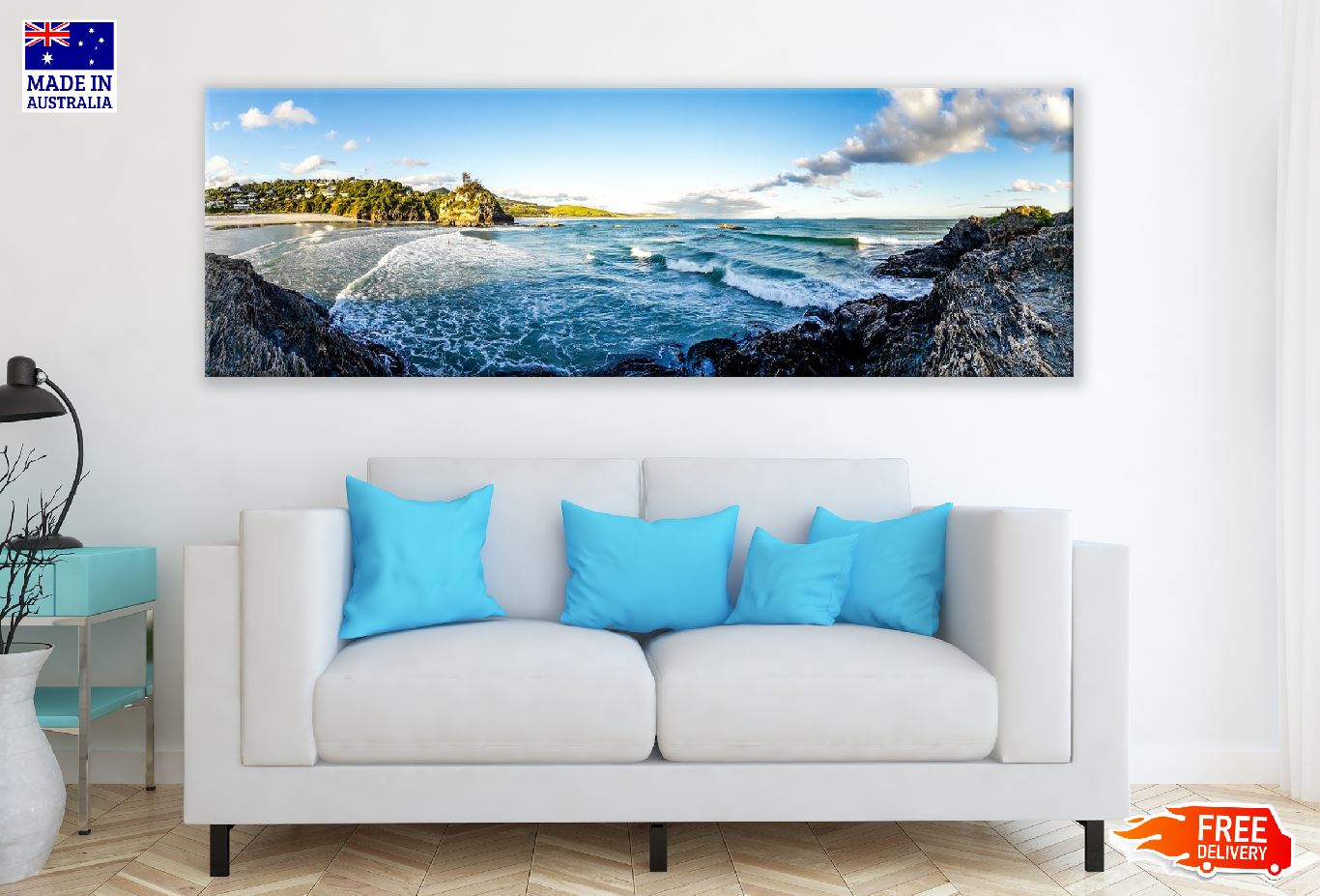 Panoramic Canvas New Zealand Sea Ocean View Photograph High Quality 100% Australian Made Wall Canvas Print Ready to Hang