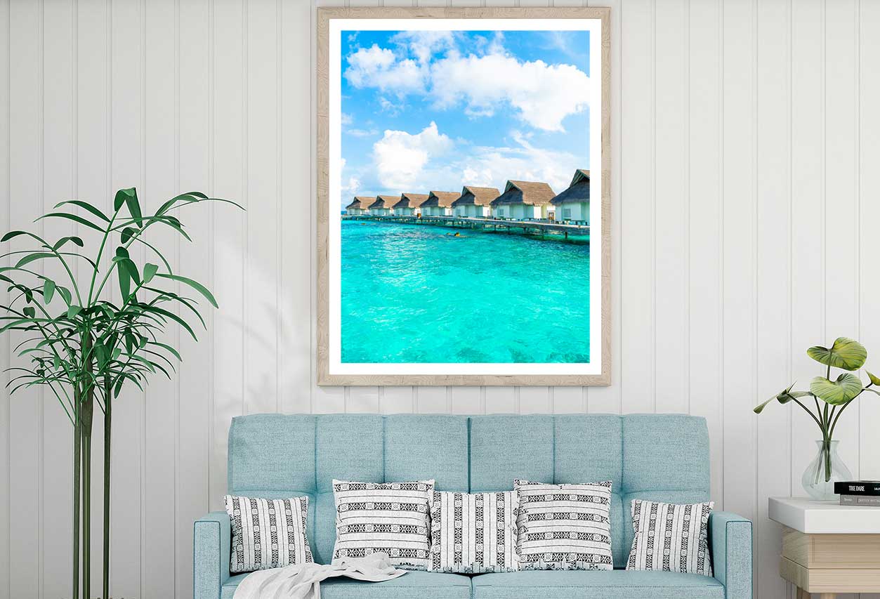 Maldives Resort Hotel Island Sea Photograph Home Decor Premium Quality Poster Print Choose Your Sizes