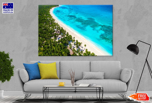 Caribbean Island & Tress Aerial View Photograph Print 100% Australian Made