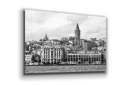 Galata Bridge B&W View Print Tempered Glass Wall Art 100% Made in Australia Ready to Hang