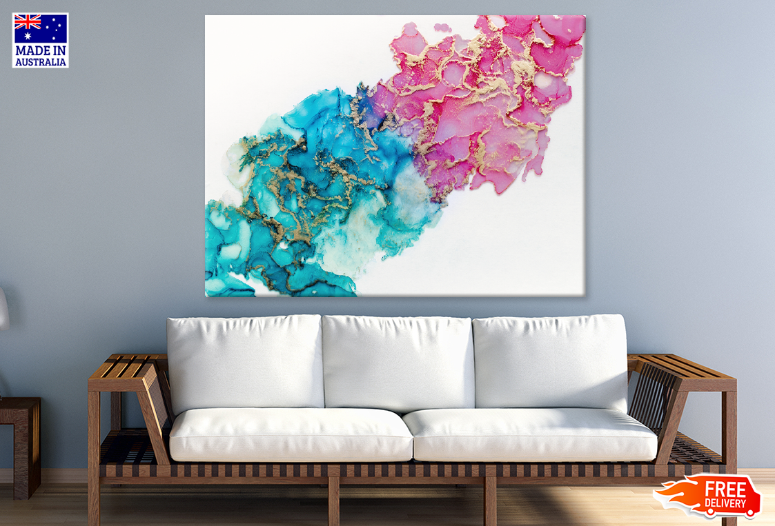Pink & Blue Abstract Design Print 100% Australian Made