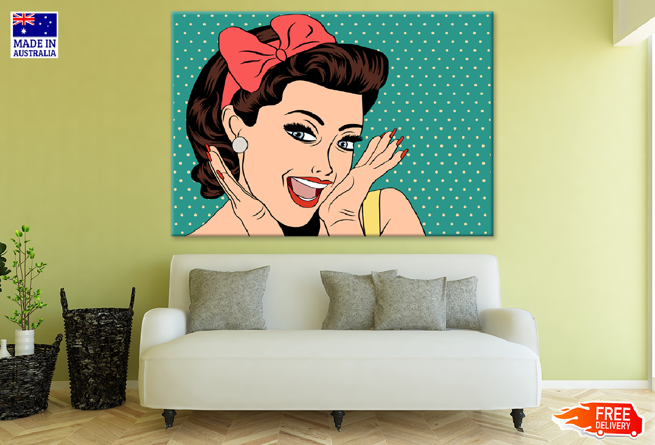 Surprised Girl Portrait Illustration Print 100% Australian Made