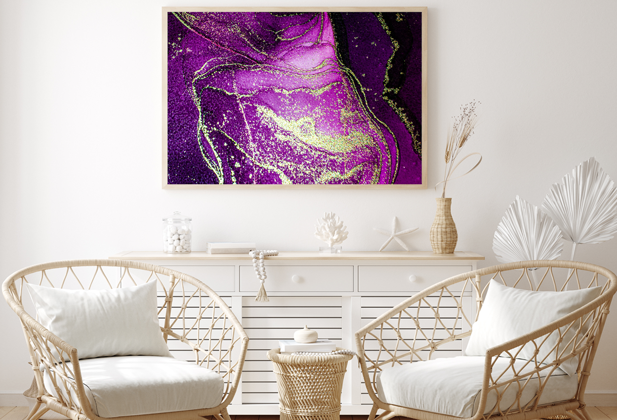 Purple & White Abstract Design Home Decor Premium Quality Poster Print Choose Your Sizes