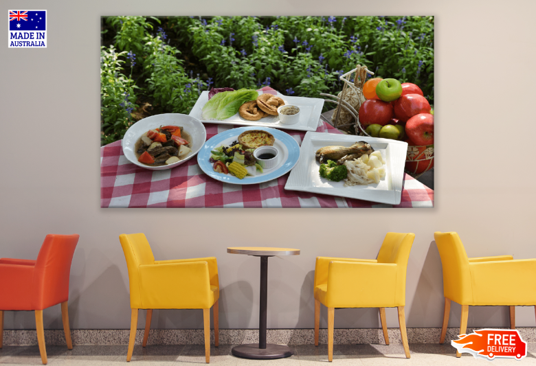 Different Food Dishes View Print 100% Australian Made