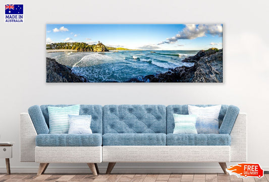 Panoramic Canvas New Zealand Sea Ocean View Photograph High Quality 100% Australian Made Wall Canvas Print Ready to Hang