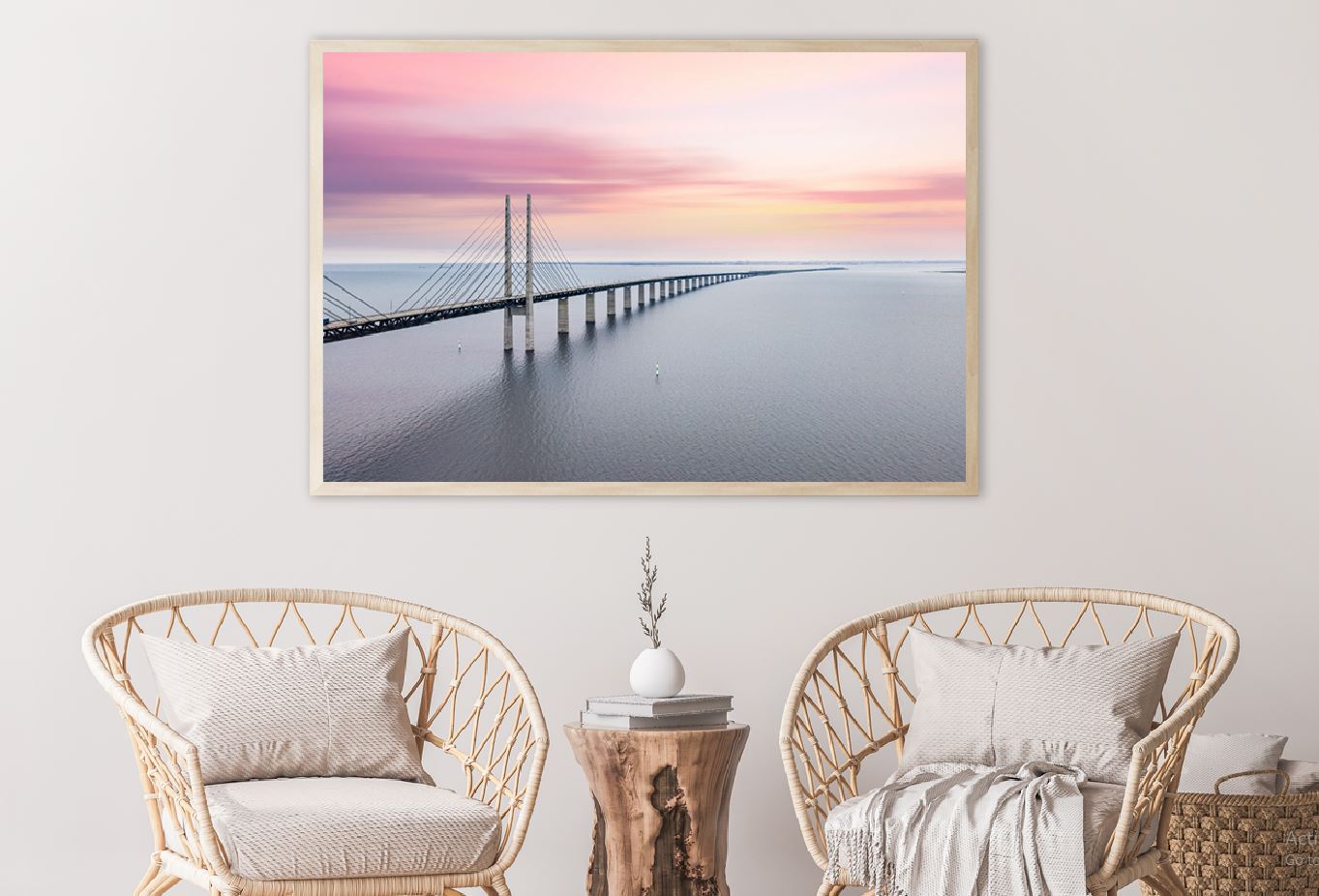 Oresund Bridge & Sea Sunset View Photograph Home Decor Premium Quality Poster Print Choose Your Sizes