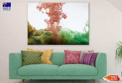 Green Orange Smoke Abstract Design Print 100% Australian Made