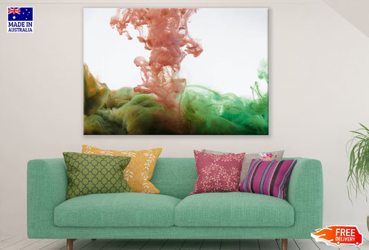 Green Orange Smoke Abstract Design Print 100% Australian Made