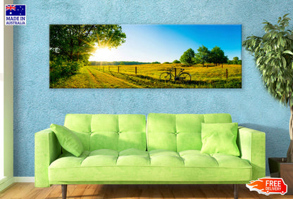Panoramic Canvas Meadows in Sunshine Scenery Photograph High Quality 100% Australian Made Wall Canvas Print Ready to Hang