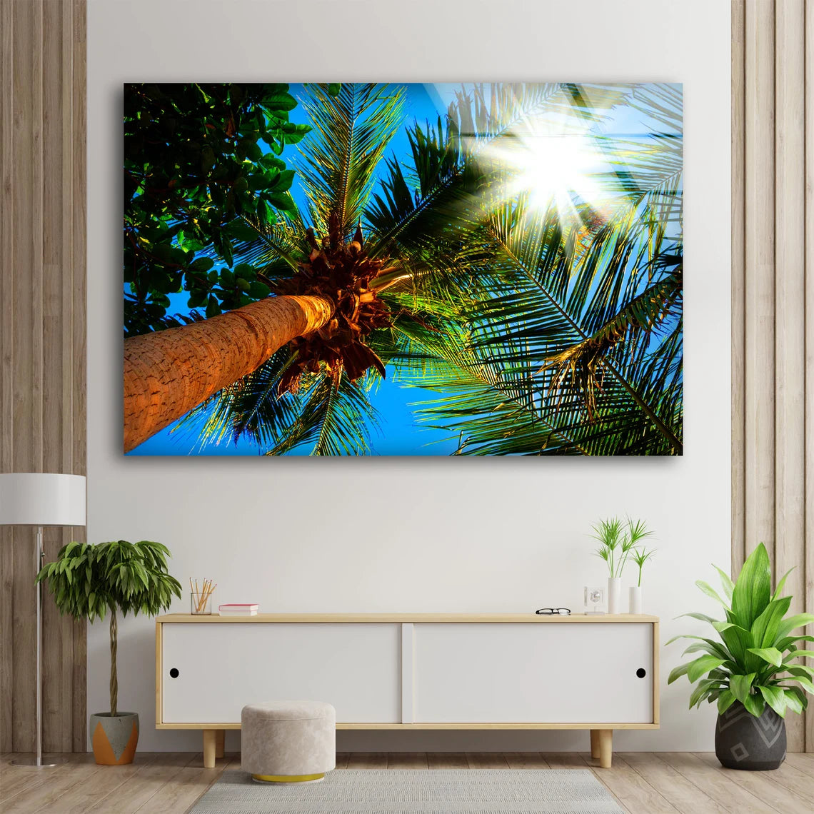 Plam Trees Photograph Acrylic Glass Print Tempered Glass Wall Art 100% Made in Australia Ready to Hang