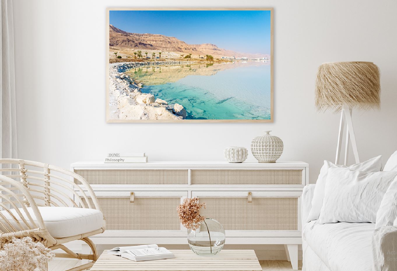 Sea Coastline & White Salt Rocks Photograph Home Decor Premium Quality Poster Print Choose Your Sizes