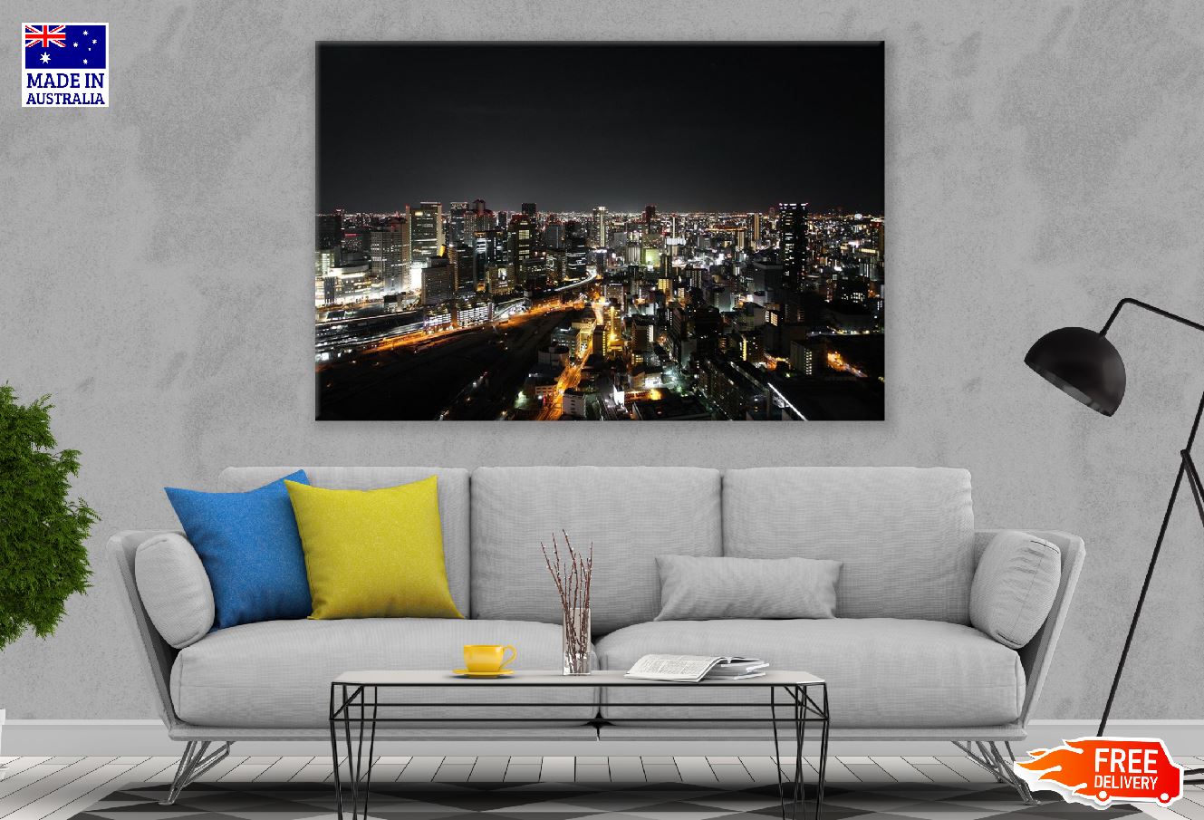 Bangkok Downtown, Thailand at Night Photograph Print 100% Australian Made