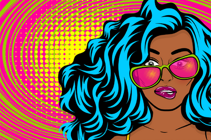 Fashion Girl With Sunglasses Illustration Print 100% Australian Made